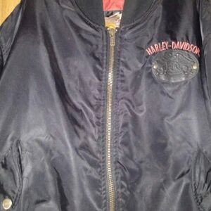 Harley-Davidson Black Bomber Jacket with Pink Logo